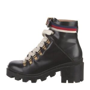 Gucci Leather Combat Boots
